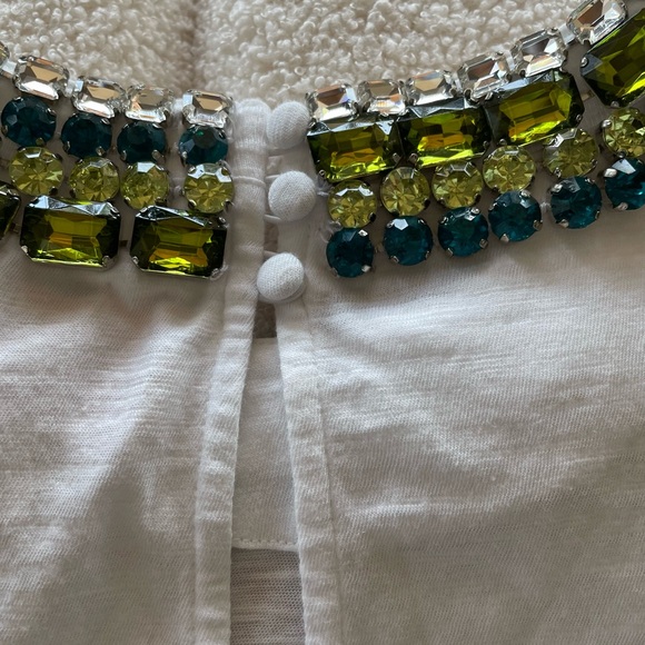 Cinq a sept embellished White Sleeveless Top. - Picture 7 of 11